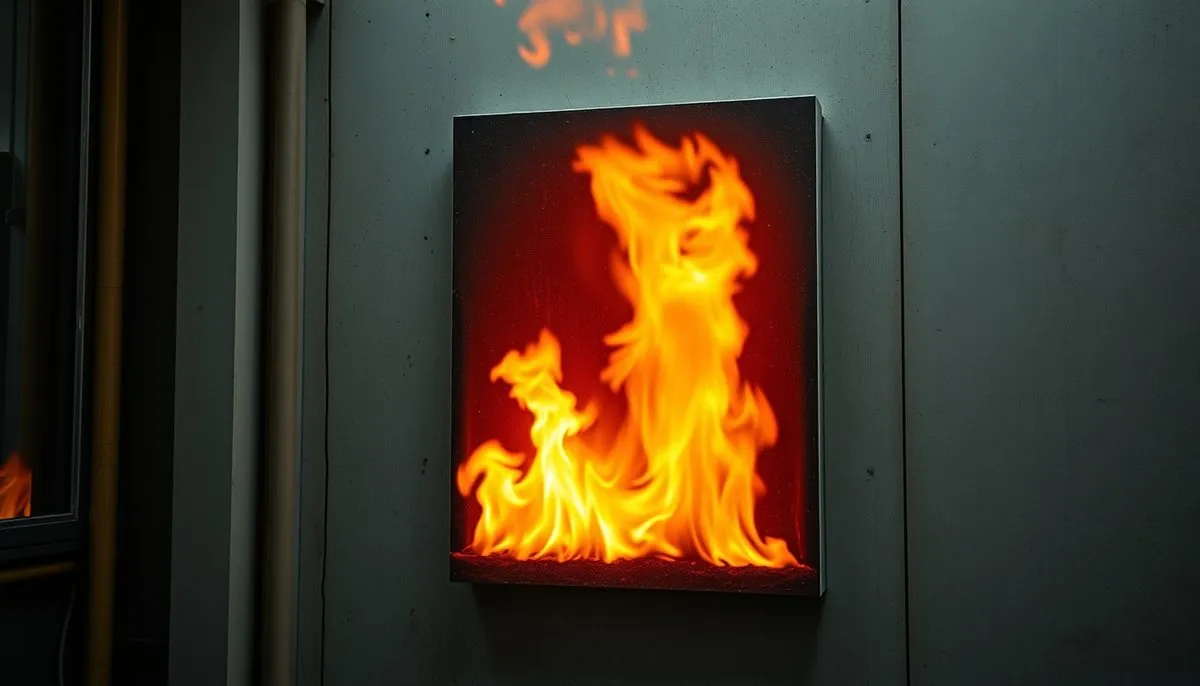 Ensayo fuego paneles poliuretano clasificación B-s1,d0 laboratorio seguridad