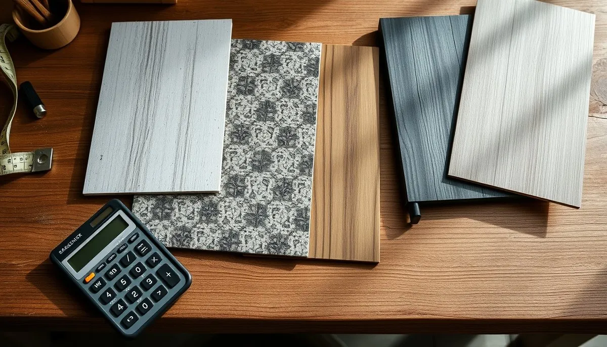 Calculando costos de proyecto de paneles decorativos con muestras